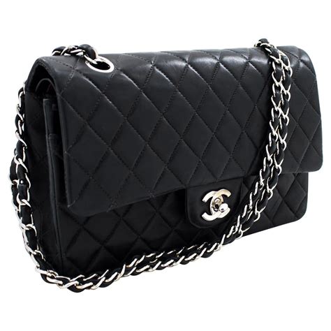 silver chanel bag|chanel bag black and silver.